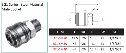 Germany Quick Connector Quick Fitting Male Socket Coupler