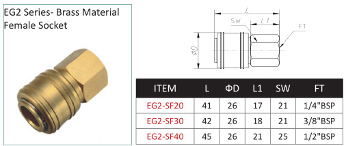 Quick Coupler Brass Fitting Female Socket 150psi