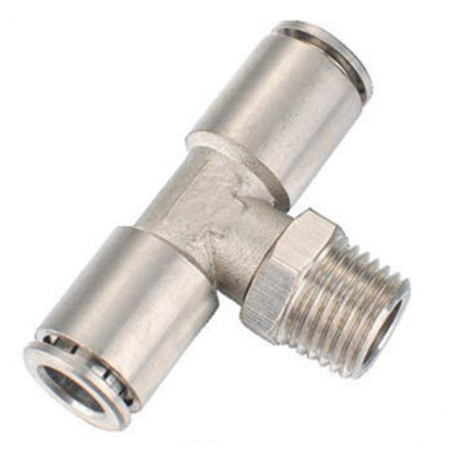 Pneumatic Fitting T Shape Male Tee Brass Push in Fitting