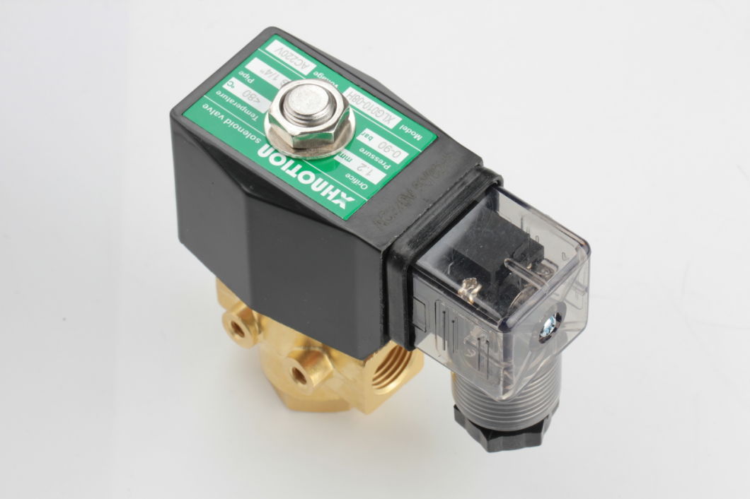 Brass High Pressure 90 Bar Solenoid Valve, AC220V, Normally Open Valve for Air Water Oil