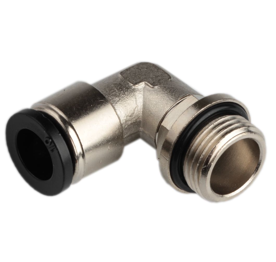 20 Bar Brass Push in Fitting Male Elbow BSPP Thread