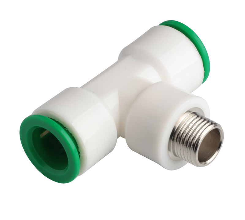 20mm, 25mm, 32mm Pneumatic Plastic Male Tee Push in Main Line Fitting Factory