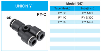 Xhnotion Compact Push-to Connector Union Y Fitting