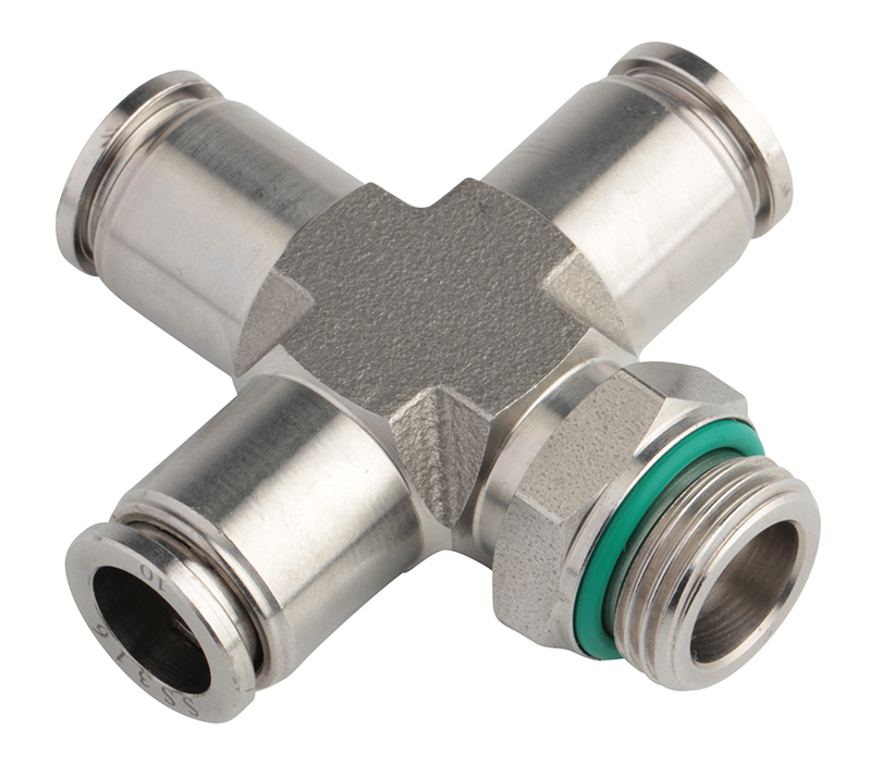  Four-Way Pneumatic Male Cross Pipe (SSPZG) SS316L Fittings