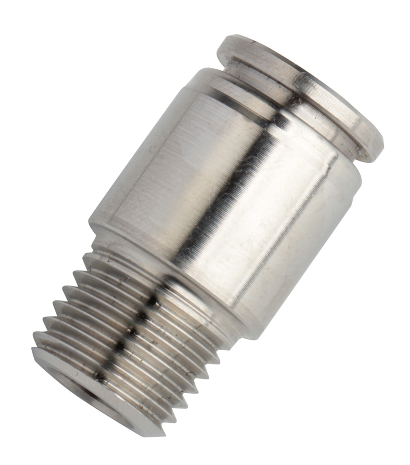 Pneumatic SS316 Air Inox Push in Fitting Thread Metal Sleeve SSPOC Male Straight Push Lock Fitting