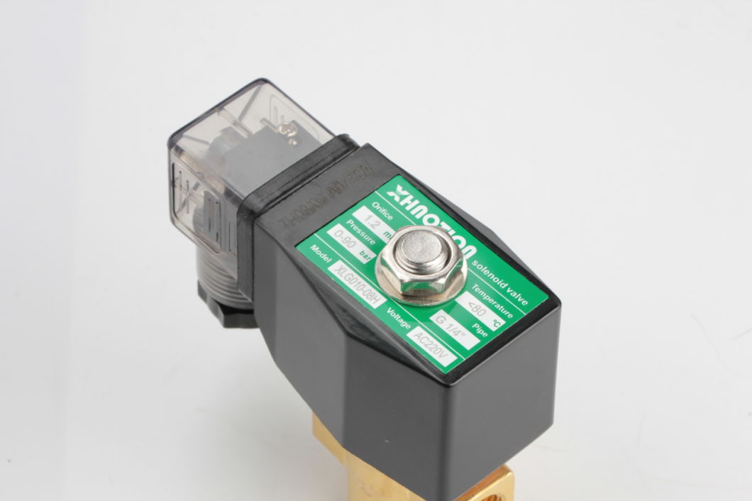 Brass High Pressure 90 Bar Solenoid Valve, AC220V, Normally Open Valve for Air Water Oil