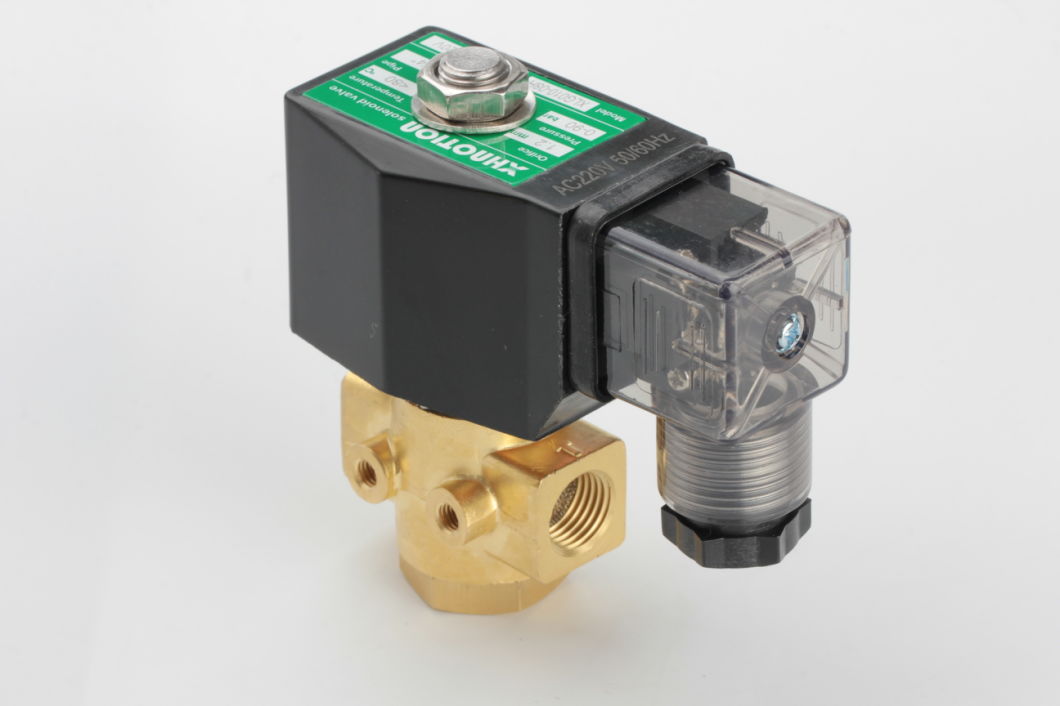 Brass High Pressure 90 Bar Solenoid Valve, AC220V, Normally Open Valve for Air Water Oil