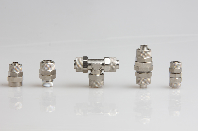 Chrome-Plated Brass Rapid Screw Fitting connector for PU Tube