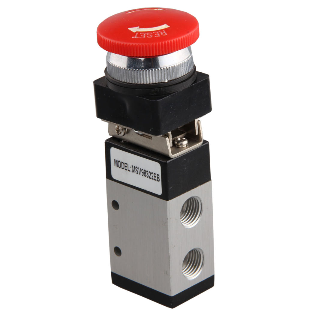Xhnotion Pneumatic Directional Solenoid Valve Push Button Vave with Red Mushroom Msv86521eb