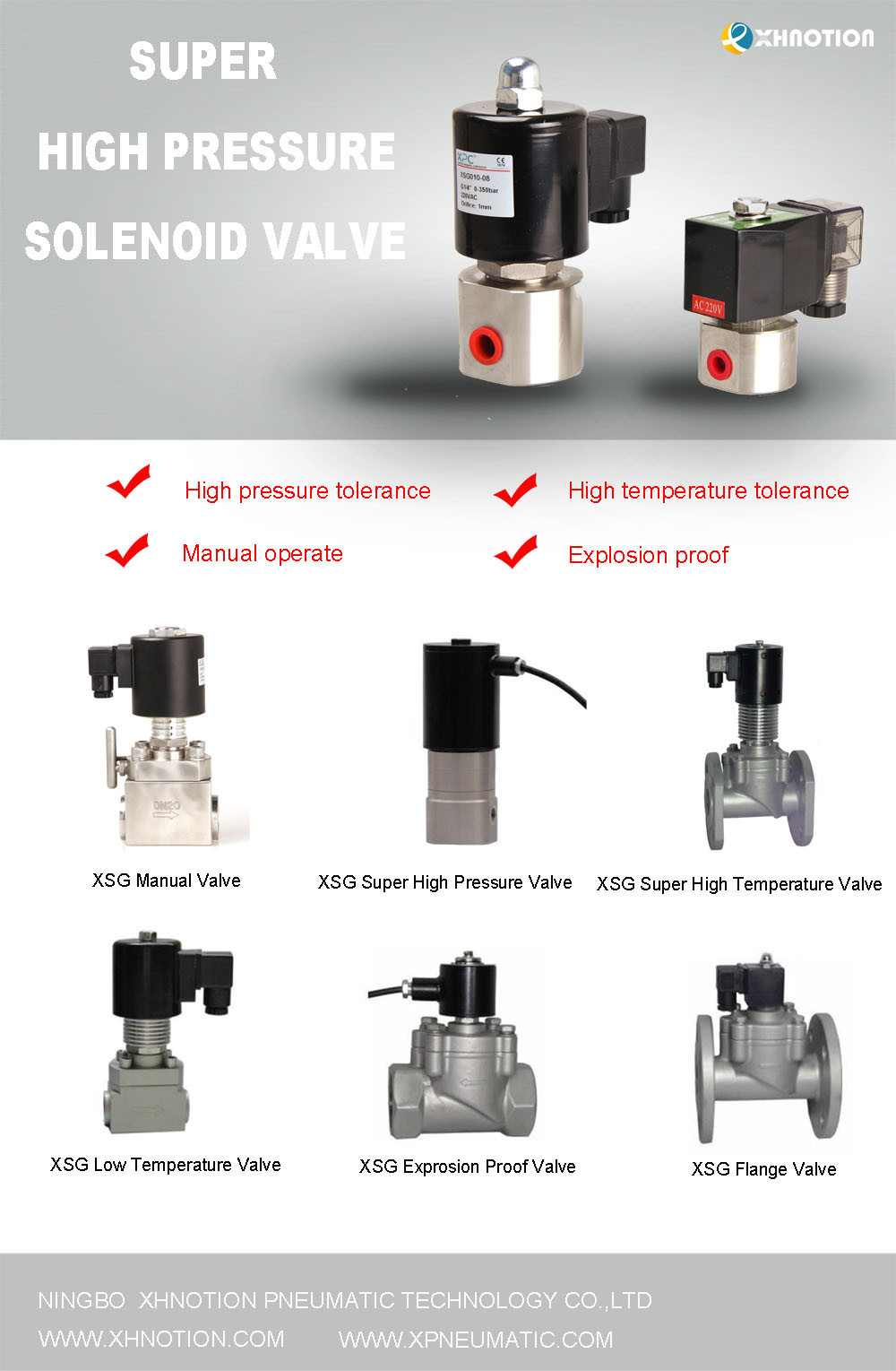 Xsg Series Super High Pressure Solenoid Valve