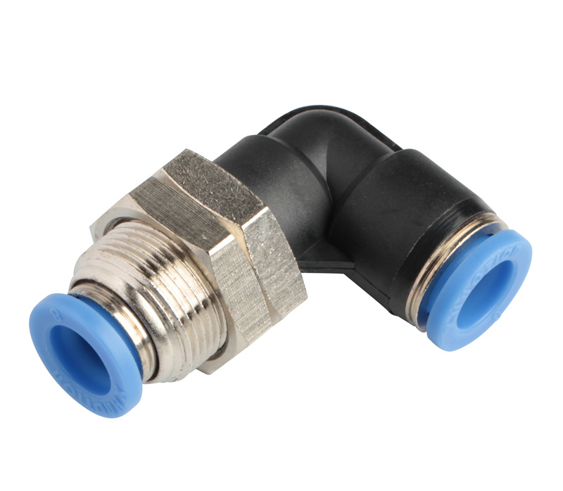 Xhnotion - Pneumatic Push in Bulkhead Elbow Air Hose Fitting with 100% Tested