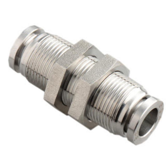 AISI316 Union Bulkhead Push to Connector (SSPM) , Push in to Connect Brass Quick Connector