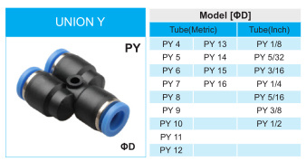 Xhnotion Plastic Fitting Union Y for Air Line