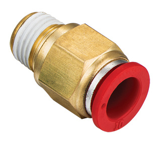 Plastic Push in Fitting with Red Sleeve