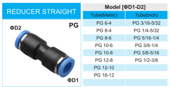 Xhnotion - Pneumatic Push in Recuder Straight Air Hose Fitting with 100% Tested