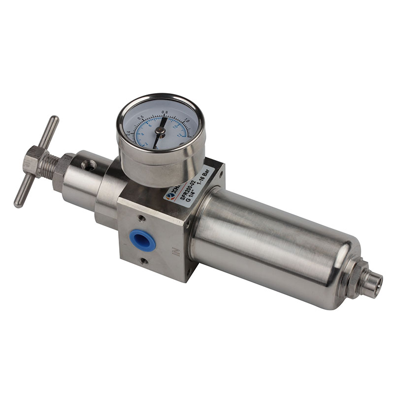 SS316 Stainless Steel Pneumatic Air Pressure Filter Regulator with Gauge