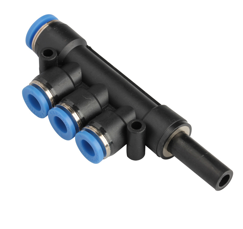 Xhnotion - Pneumatic Push in Plug in Triple Branch Air Hose Fitting with 100% Tested