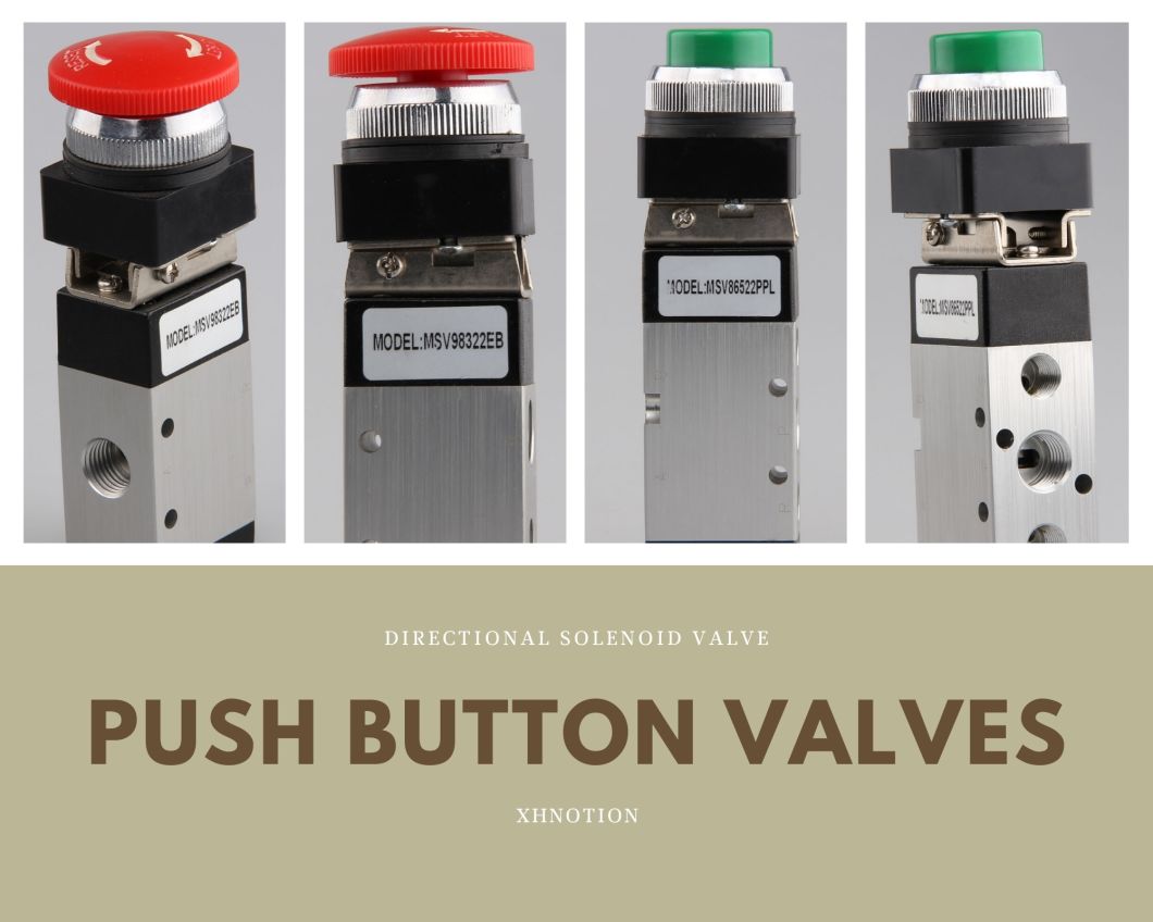 Xhnotion Pneumatic Sirectional Solenoid Valve 3/2 Green Convex Push Button Valve Msv98321ppl