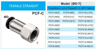 Xhnotion Compact Fitting Female Straight Fitting