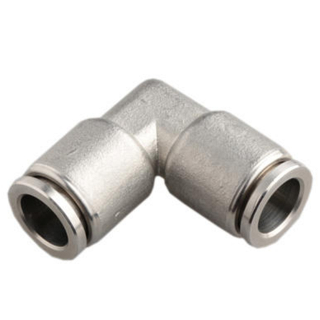 90 Degree Elbow Push to Connector AISI316 Metal Sleeve Union Elbow Pneumatic Air Push in Fitting