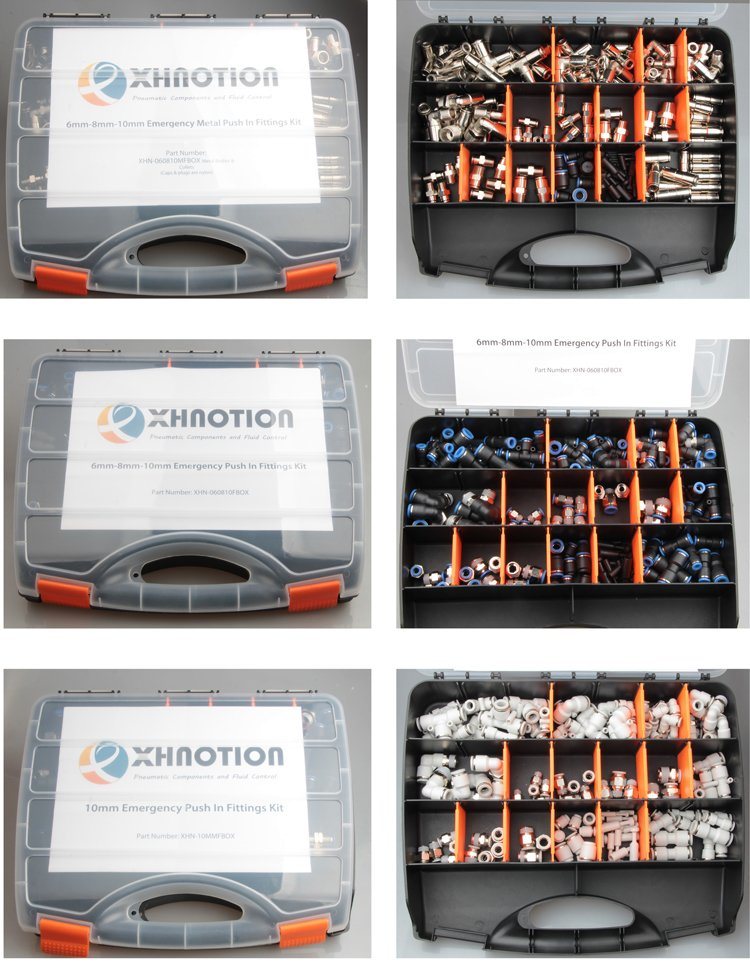 6 8 10mm Metal Push in Fitting Kit Push-to-Connect Fitting Sets 127 Pieces