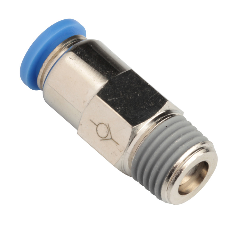 Push-to-Connect Male Straight Stop Fitting Nickel-Plated