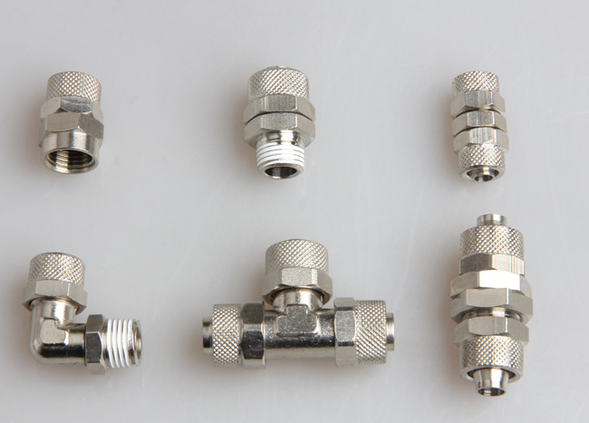 Chrome-Plated Brass Rapid Screw Fitting connector for PU Tube