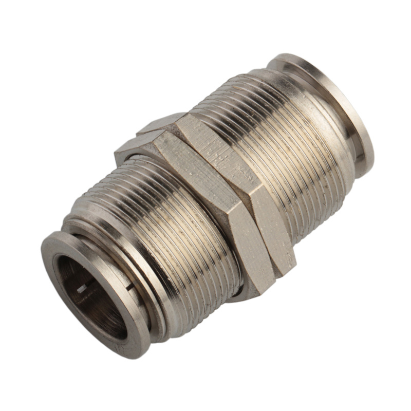 AISI316 Union Bulkhead Push to Connector (SSPM) , Push in to Connect Brass Quick Connector