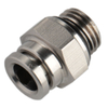 Pneumatic Male Straight Metal Push in Fittings with EPDM Seals