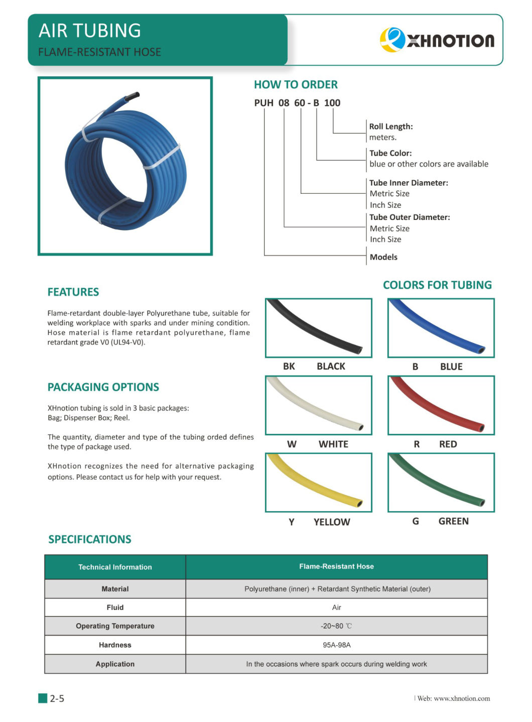Blue Flame Resistant Hose Anti-Spark Tubing Grade UL94-V0