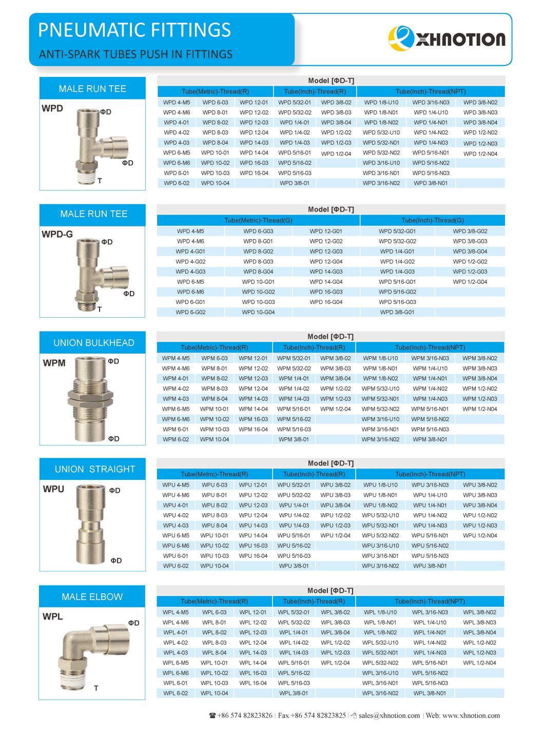 Anti-Spark Push in Fittings Flame Resistance Automotive Male Elbow