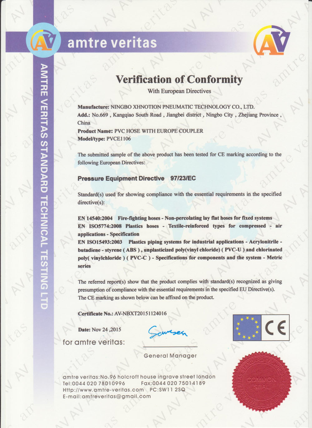 Pneumatic PVC Hose with CE Certificate Supplier