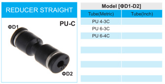 Xhnotion Compact Reducer Straight Fitting for Pneumatic Piping