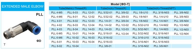 Xhnotion Pneumatic Push in Extended Male Elbow Air Hose Fittings